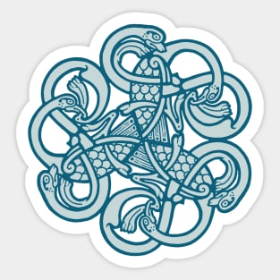 Three Celtic Birds, Three Celtic Dogs Sticker